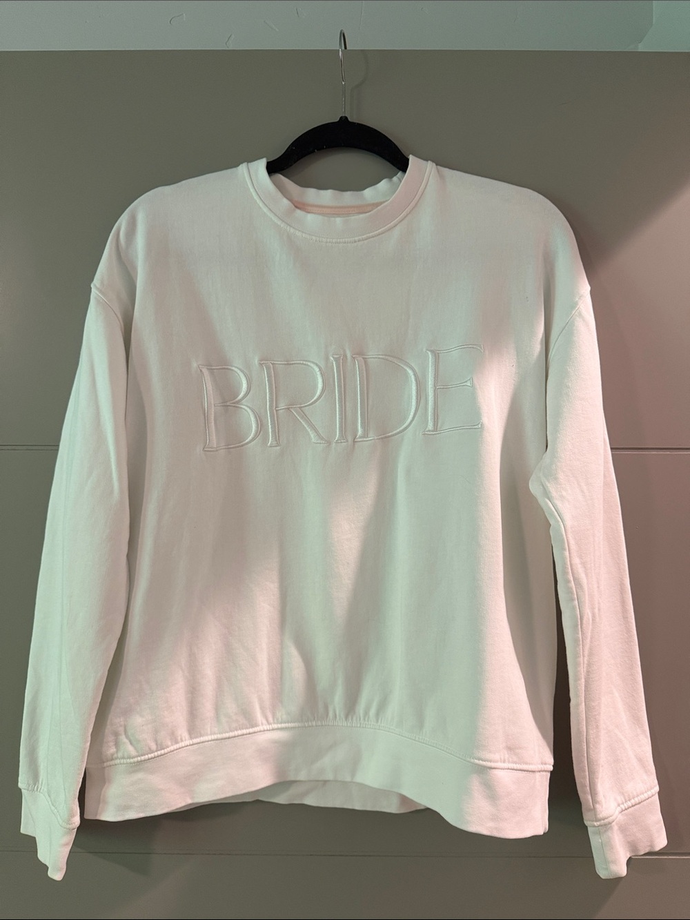 BRIDE Embroidered White Crewneck Sweatshirt - Women's Top